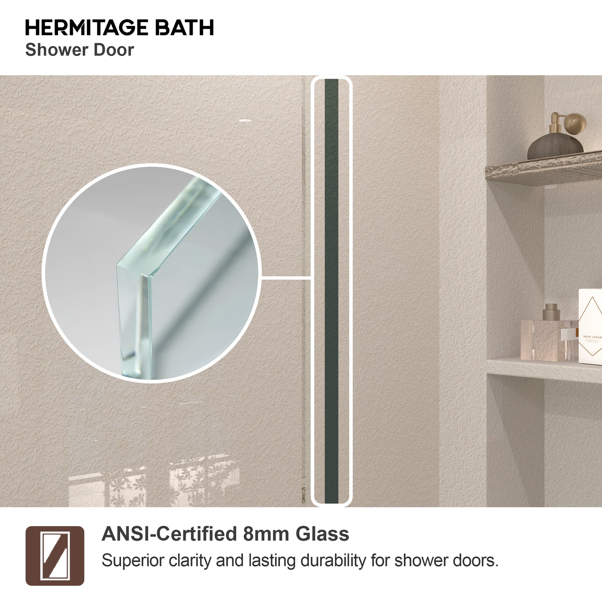 Nepti 60 in. W x 72 in. H Sliding Semi-Frameless Shower Door with Clear Glass 98SV-7