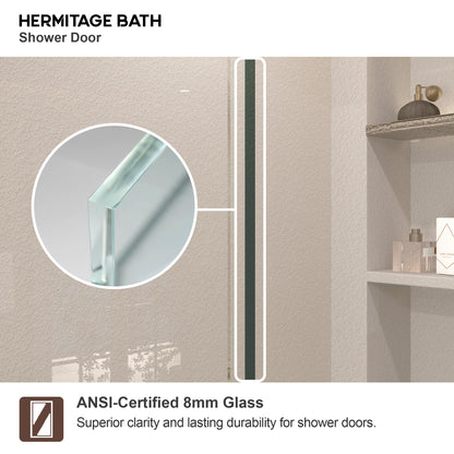Nepti 60 in. W x 72 in. H Sliding Semi-Frameless Shower Door with Clear Glass 98SV-7