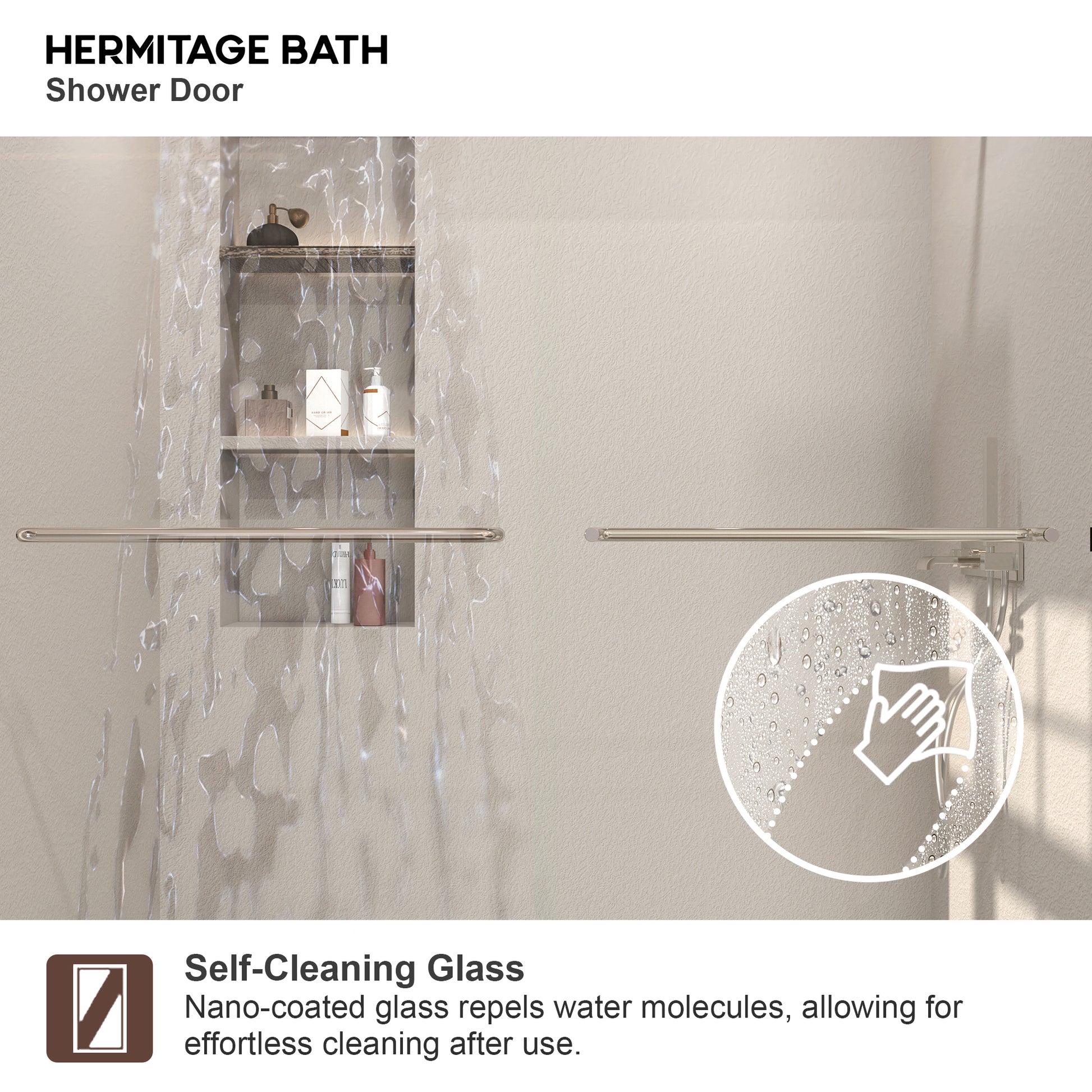 Nepti 60 in. W x 72 in. H Sliding Semi-Frameless Shower Door with Clear Glass 98SV-8