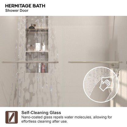 Nepti 60 in. W x 72 in. H Sliding Semi-Frameless Shower Door with Clear Glass 98SV-8