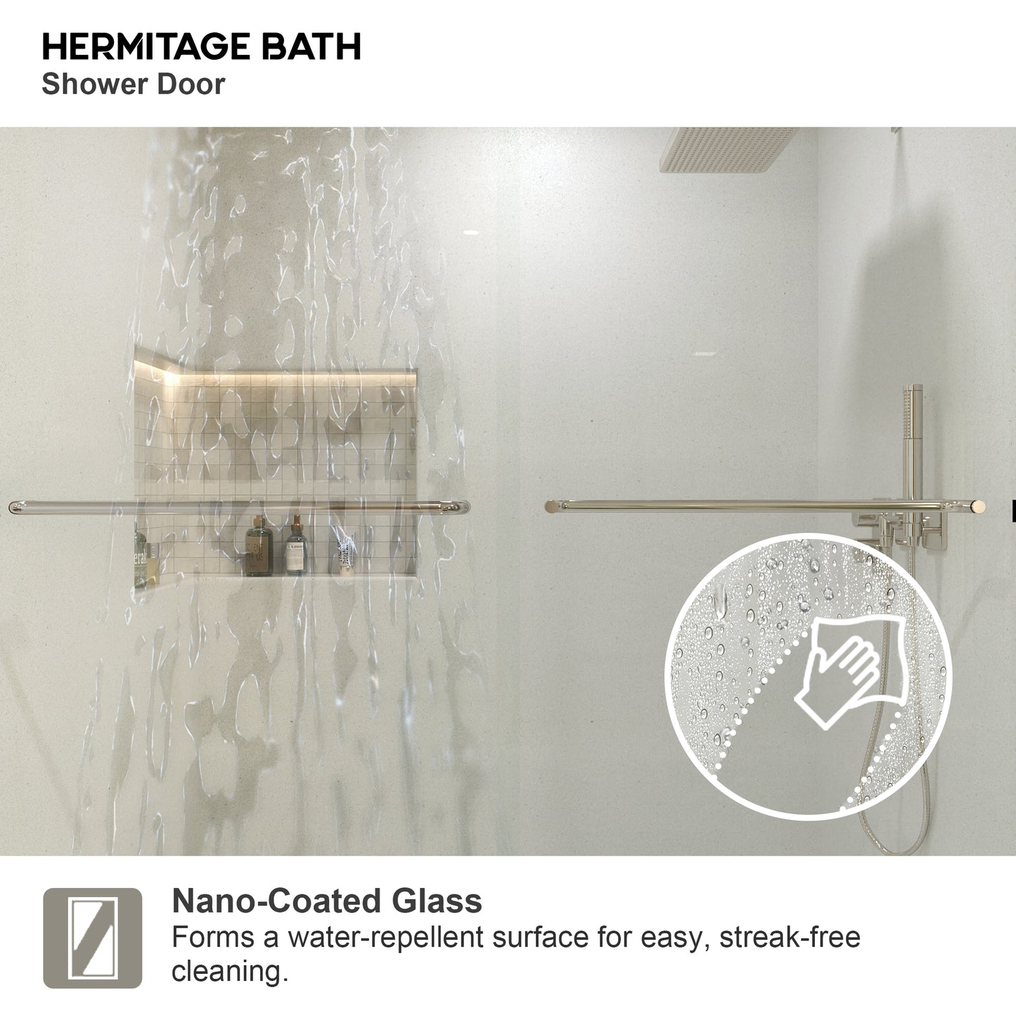 JRStart 60 in. W x 72 in. H Sliding Semi-Frameless Shower Door Finish with Clear Glass 98SV-8_31a61230-352c-47a4-bfd7-90dbfc4f4ce7