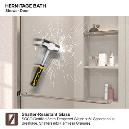 Nepti 60 in. W x 72 in. H Sliding Semi-Frameless Shower Door with Clear Glass 98SV-9