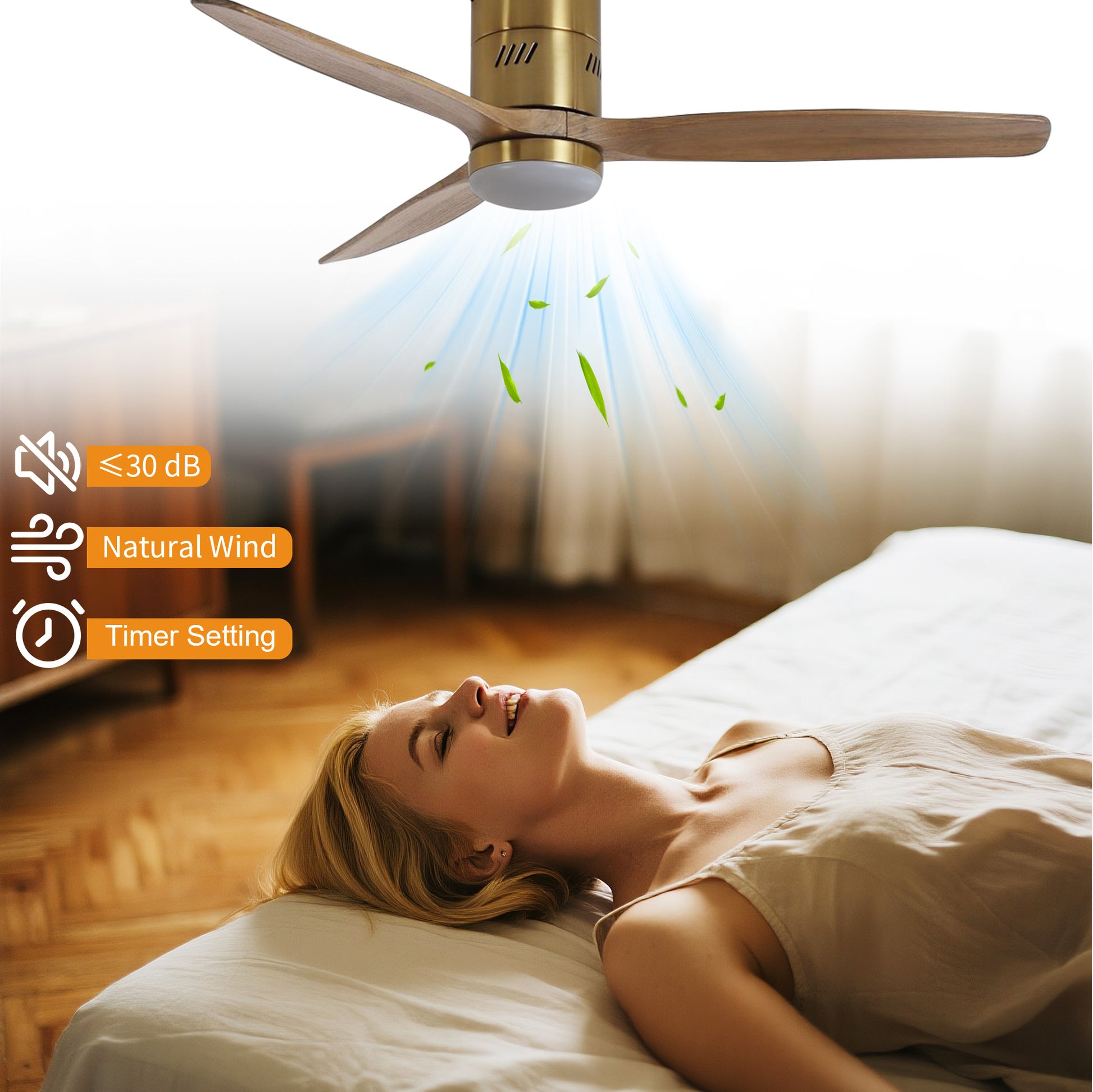 Taimei Ryme 52 in. Flush Mount Ceiling Fan with Light and Remote, DC Motor, Reversible 9_0796984c-ccae-4f0c-a089-c99db2c29cc0
