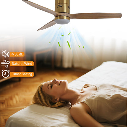 Taimei Ryme 52 in. Flush Mount Ceiling Fan with Light and Remote, DC Motor, Reversible 9_0796984c-ccae-4f0c-a089-c99db2c29cc0
