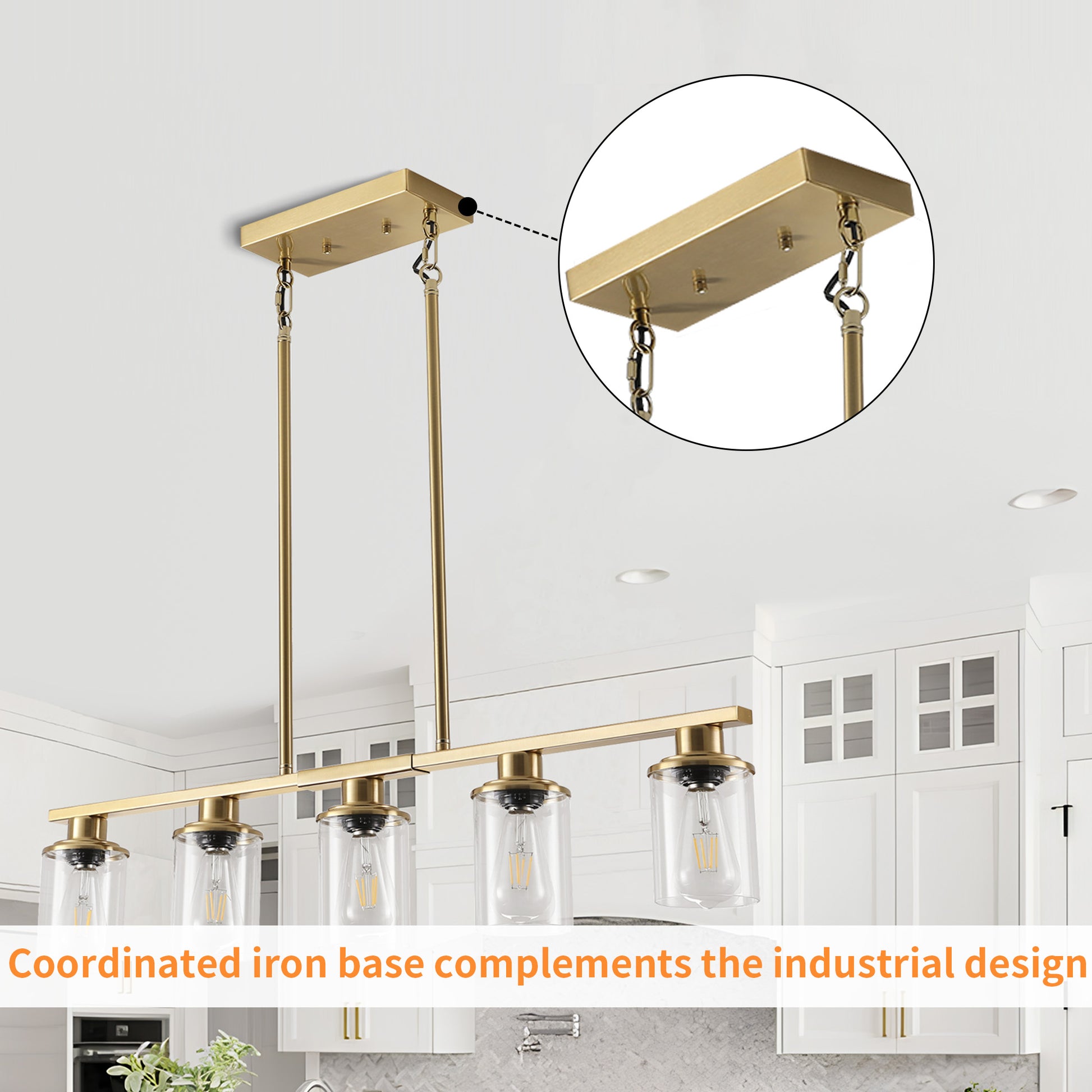 Taimei Aero 37 in. Industrial 5-Light Chandelier with Clear Glass Shades 9_0ef896a1-04db-48c4-b1a7-44bd8a5d315a