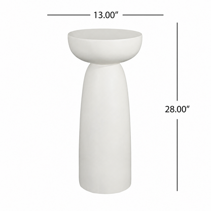 Sylva 28 in. Tall White Magnesium Oxide Pedestal Plant Stand