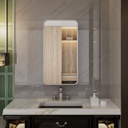 Niveal LUFM Series Rectangular Aluminum Framed Medicine Cabinet with Mirror