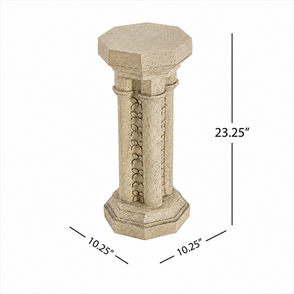 Willow 23.25 in. Tall Sand Magnesium Oxide Pedestal Plant Stand 9_1a412203-d461-483d-a09e-d5ac83129b60