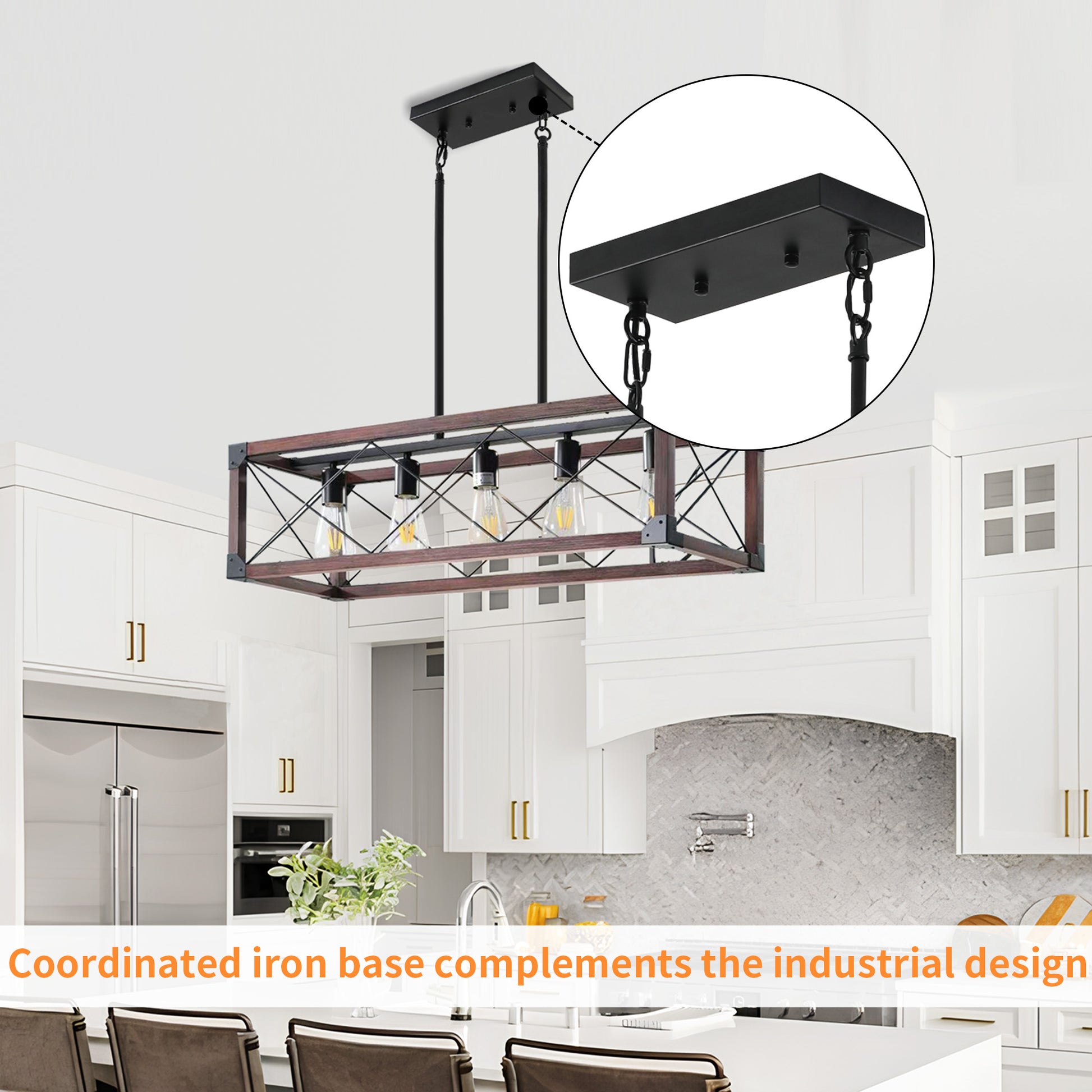 Taimei Solace 32 in. 5-Light Industrial Farmhouse Rectangle Pendant Light 9_1e8c39c6-5dd1-4da4-a06a-ac0d51bb6df3