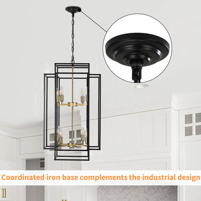 Taimei Astrale 18 in. Modern 8-Light Black Geometric Chandelier