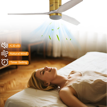 Taimei Ryme 52 in. Flush Mount Ceiling Fan with Light and Remote, DC Motor, Reversible 9_3cde4dec-c85e-451b-91f0-d7b19de7f4b4