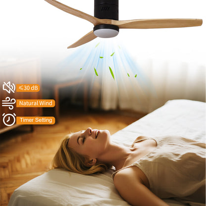 Taimei Ryme 52 in. Flush Mount Ceiling Fan with Light and Remote, DC Motor, Reversible 9_3ee092cb-1f49-4b8d-bf1e-9769f41282d8