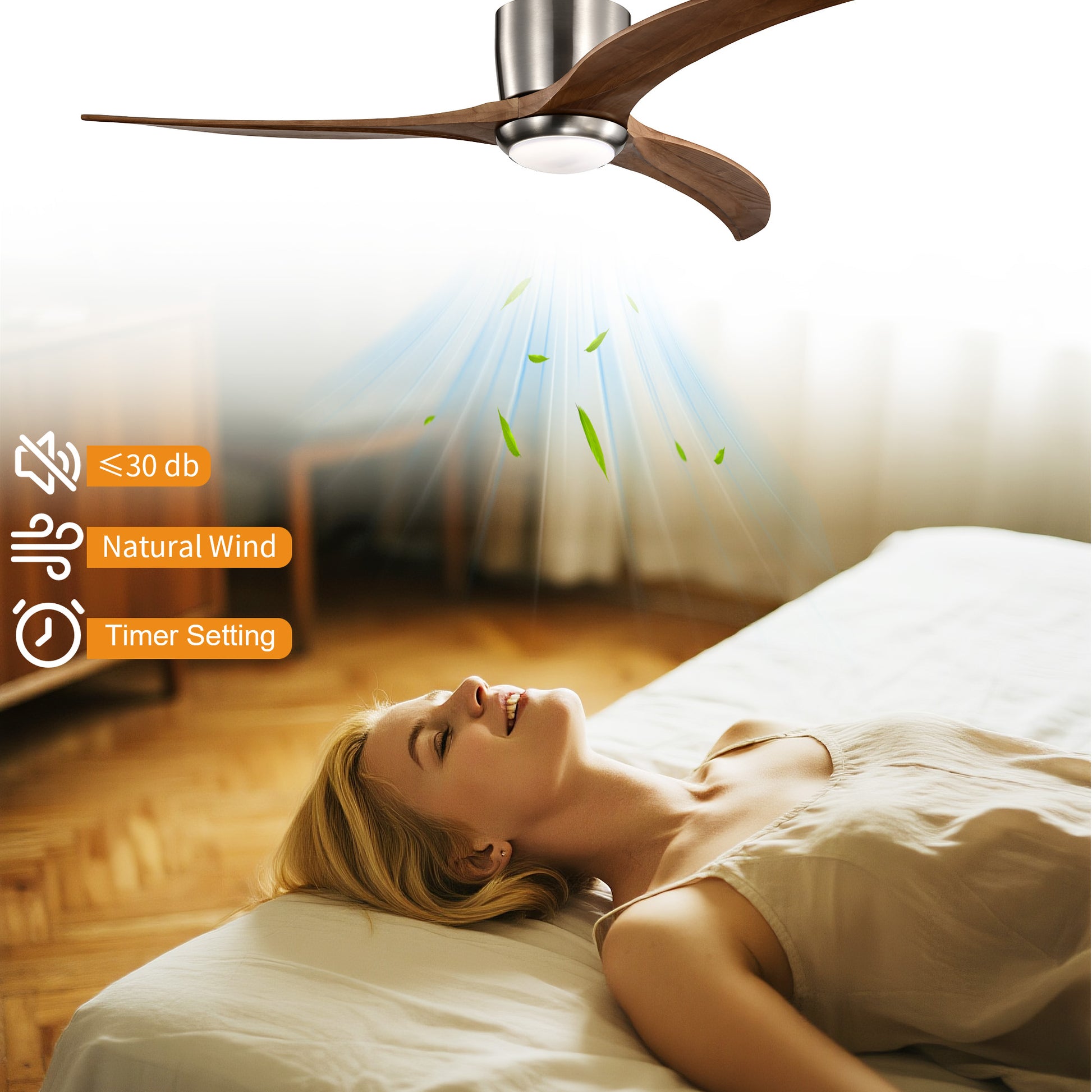 Taimei Niveu 52 in. Flush Mount Standard Ceiling Fan with Dimmable LED with Remote Included DC Motor 9_4507dfd9-84d3-4df6-9ec5-a42e501a059a