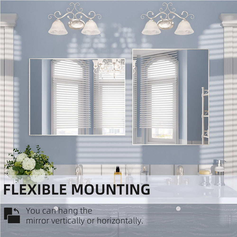 Nivorix NRZL Series Rectangular Framed Wall Bathroom Vanity Mirror in Brushed Nickel 9_4835737a-89d2-45de-a269-cdab48dbbc73