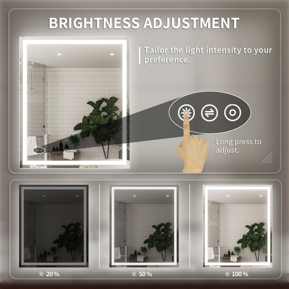 Niveal LMV Series Rectangular Frameless LED Wall Bathroom Vanity Mirror in Silver 9_4a484054-fabb-4aa9-93ca-ed94b8c919d0