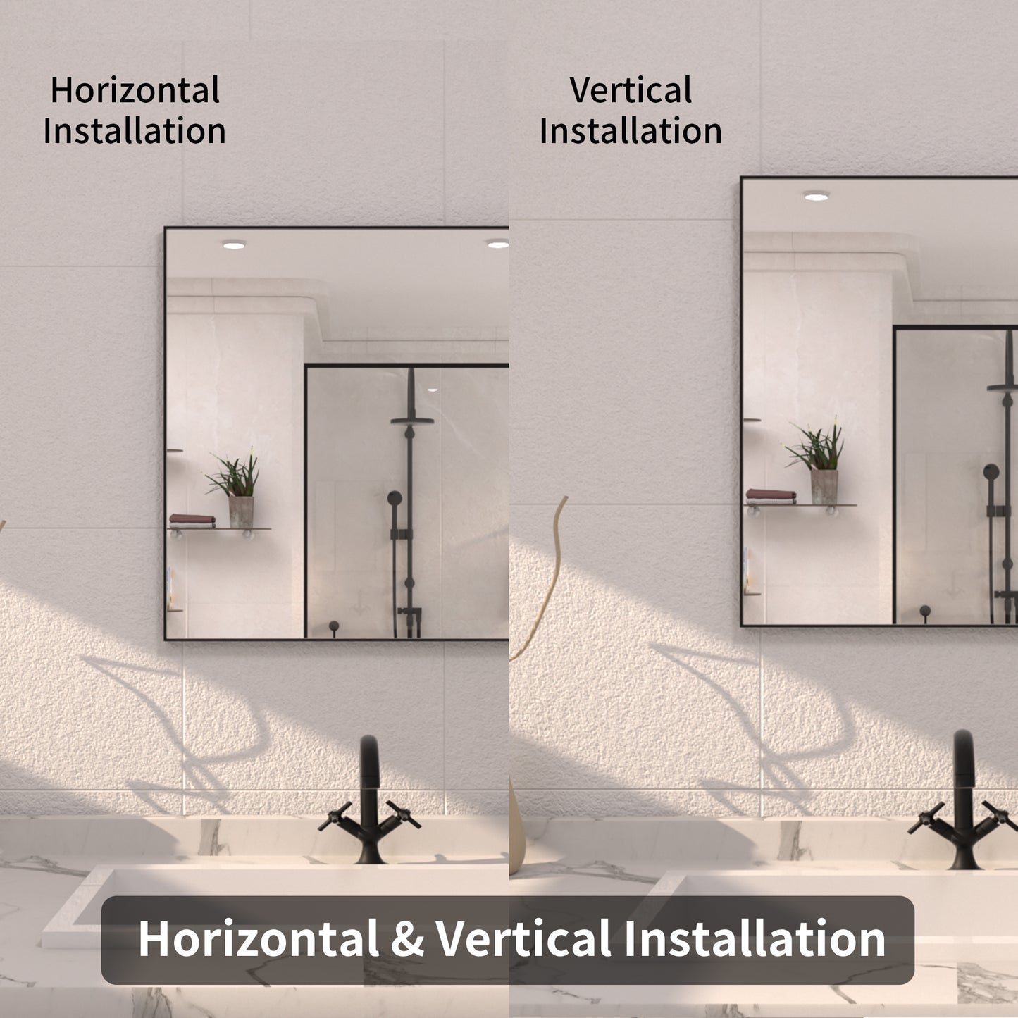 TaiMei 30 in. W x 30 in. H  Rectangular Framed Bathroom Vanity Mirror