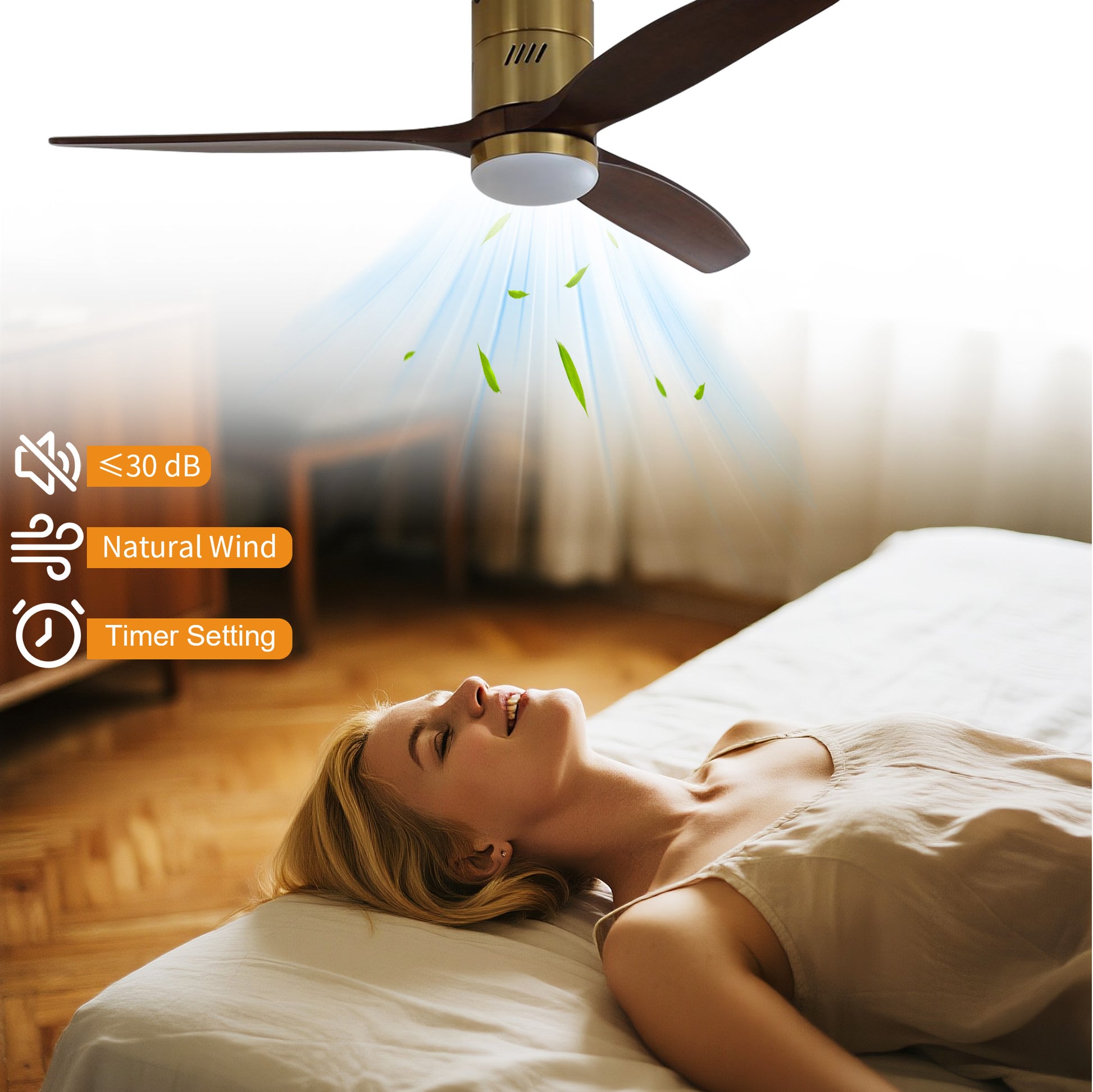 Taimei Ryme 52 in. Flush Mount Ceiling Fan with Light and Remote, DC Motor, Reversible 9_4d39d4cb-baec-42a7-b989-7379a75c696d