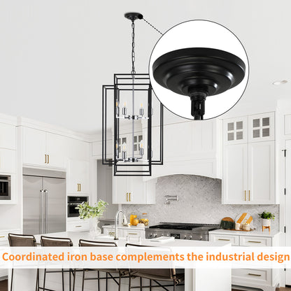 Taimei Astrale 18 in. Modern 8-Light Black Geometric Chandelier