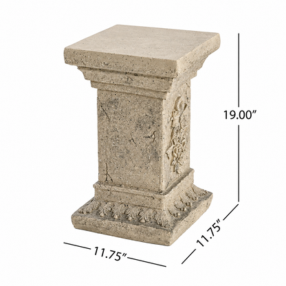 Verda 19 in. Tall Sand Magnesium Oxide Pedestal Plant Stand 9_56cdec3c-1f79-4368-8503-4736dabd3306