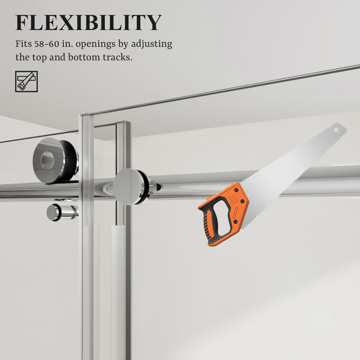 Nivorix Cryptic 60 in. W x 76 in. H Sliding Semi-Frameless Shower Door with Clear Glass 9_56db0ba3-56bd-4a78-8e56-16c805eb510b