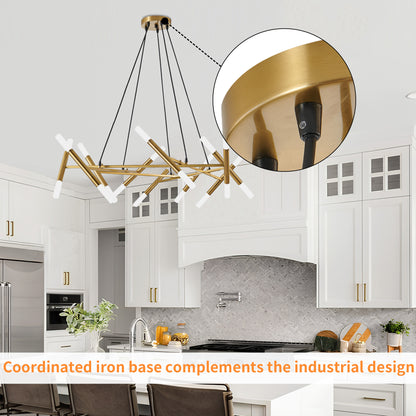 Taimei Cuprum 41 in. 20-Light Iron Modern Chandelier Fixture Branch Design