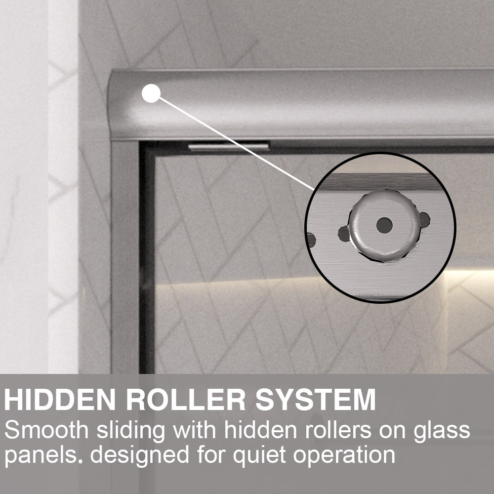 Shine 60 in. W x 56 in. H Semi-Frameless Sliding Tub Door with 1/4 in. Clear Tempered Glass 9_63a1e17f-52b8-4485-84a4-e8374017dea6