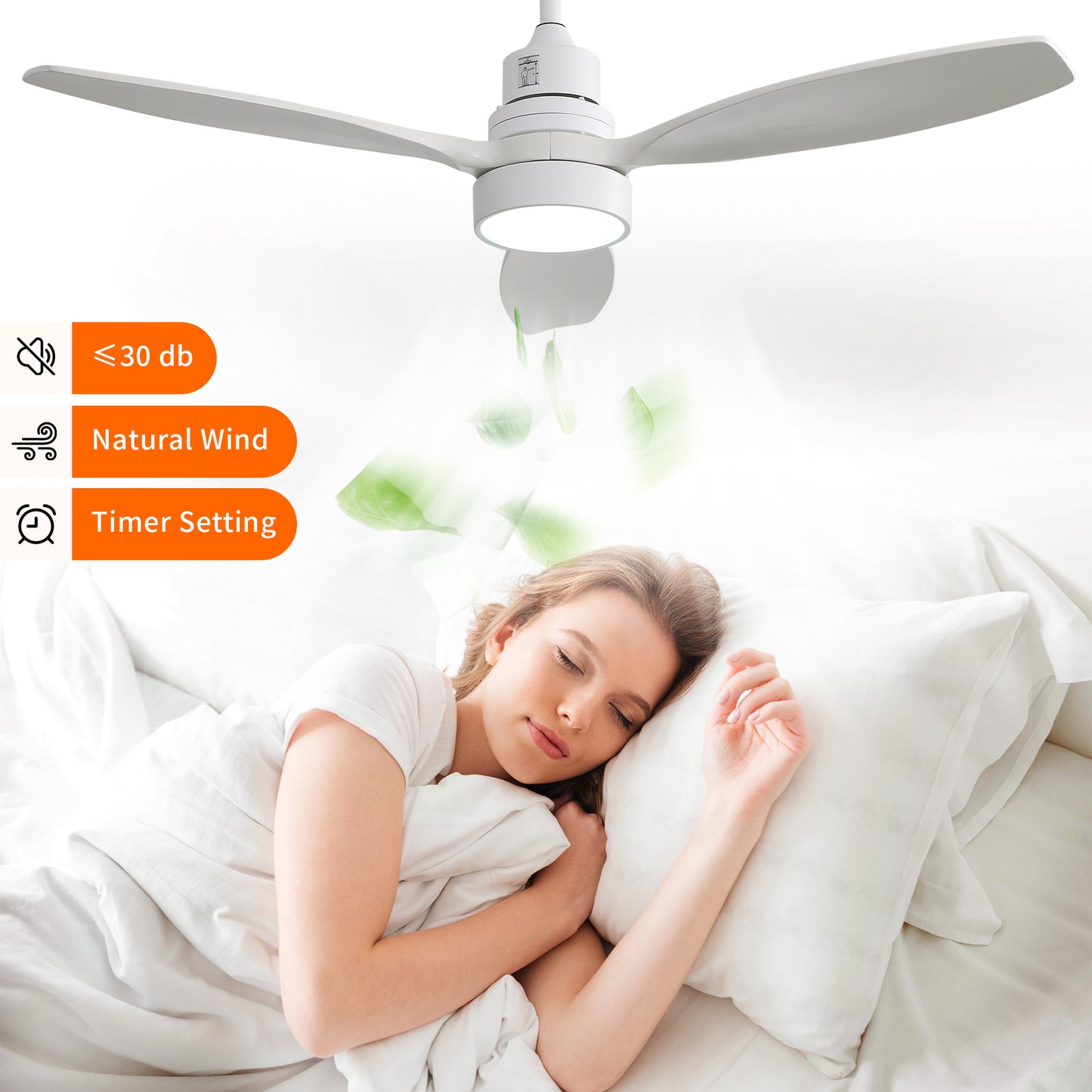 Taimei Selen 52 in. Downrod Standard Ceiling Fan with Integrated LED with Remote Included 3-Blade Reversible