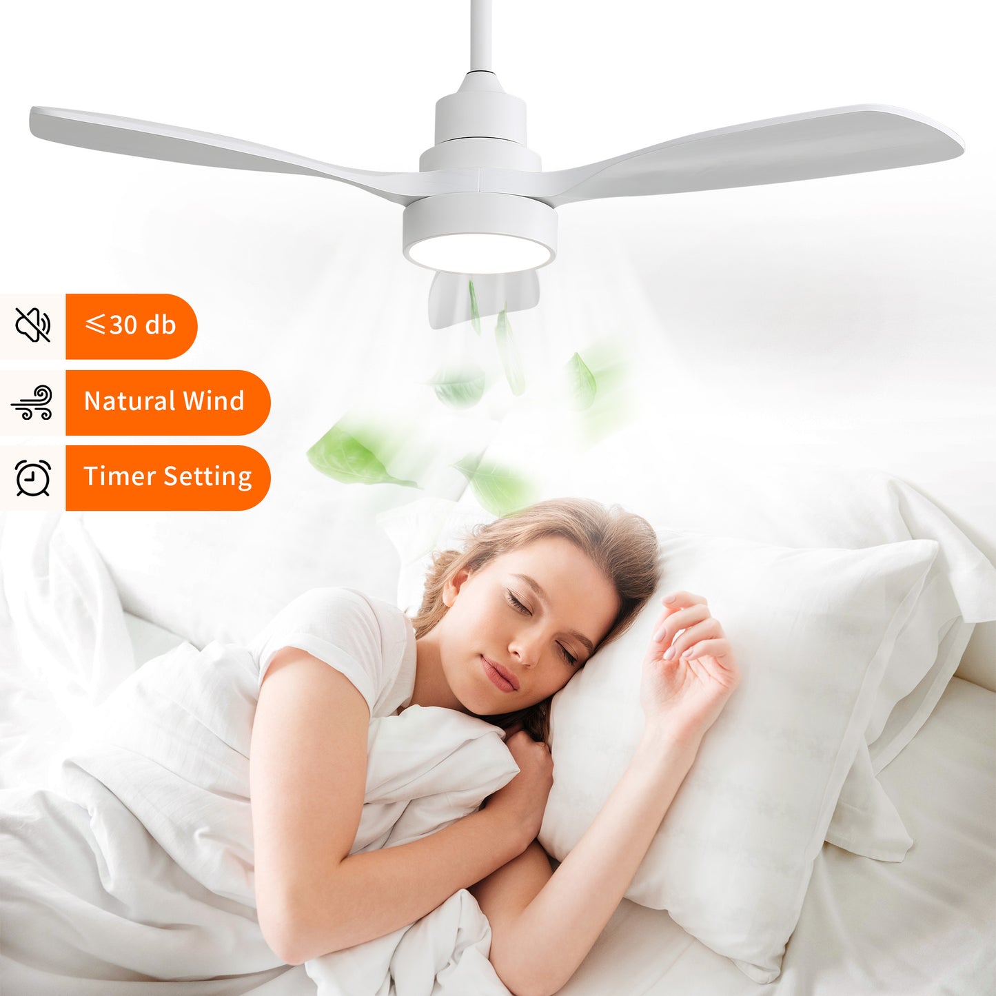 Taimei Auris 48 in. Downrod Standard Ceiling Fan with Integrated LED with Remote Included 3-Reversible Blades