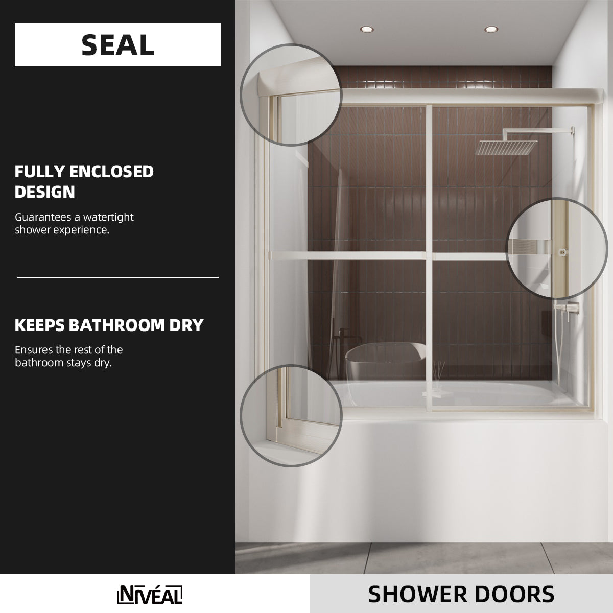 Niveal Luminous 59 in. W x 56 in. H Sliding Framed Tub Door with Clear Tempered Glass 9_6aacbac0-0b7a-4825-9f02-e6a47310080e
