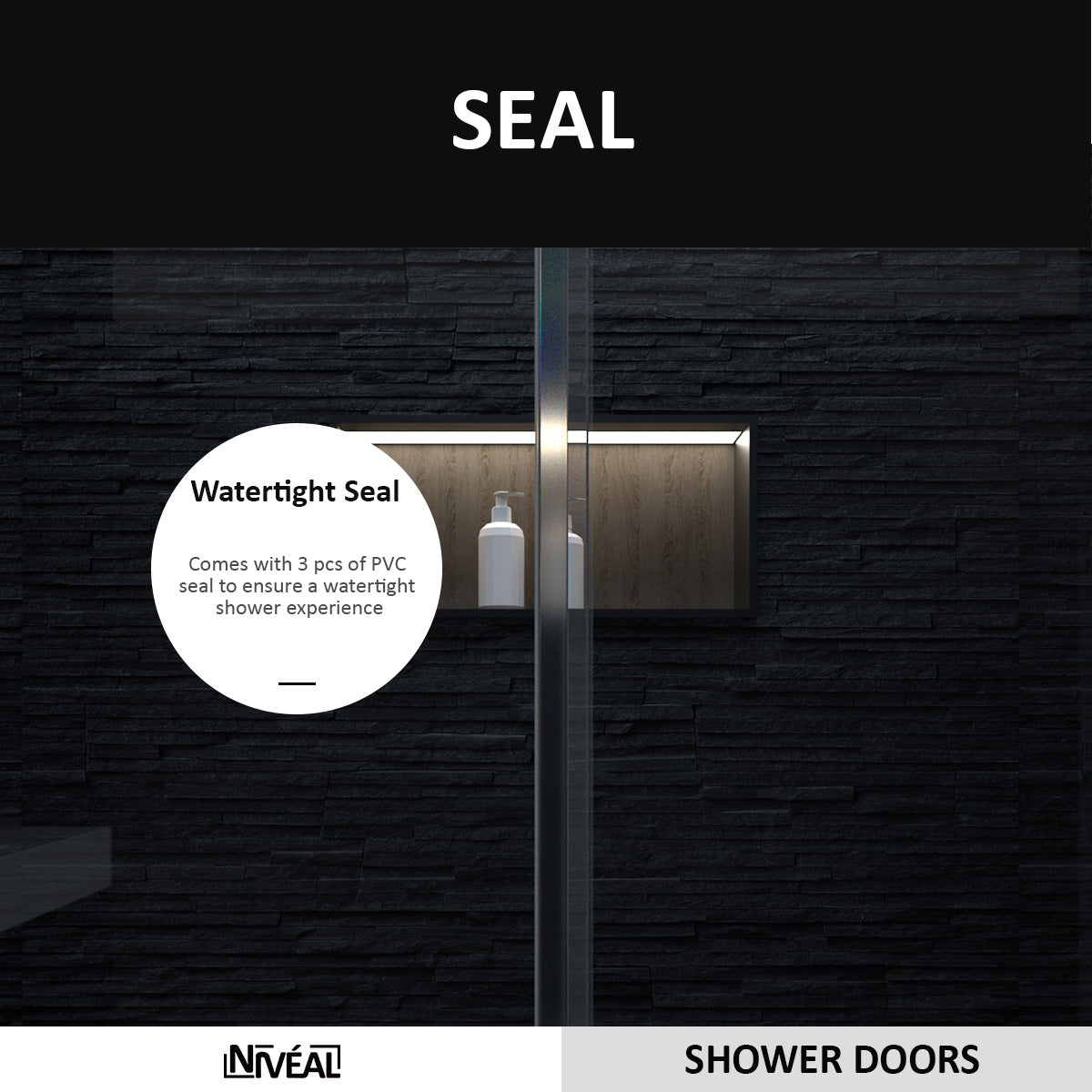Niveal Ruhr 60 in. W x 76 in. H Sliding Semi-Frameless Shower Door with Clear Glass 9_6d6ed1bb-266b-4061-9ddf-7254508356b7