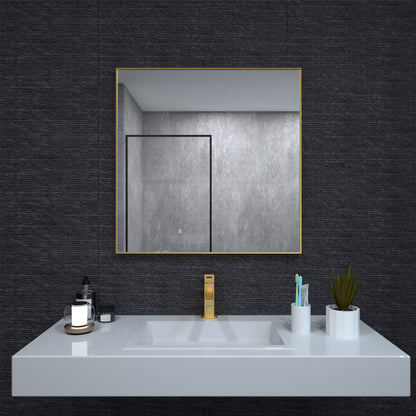 Niveal SE Series Aura Rectangular Framed Wall Bathroom Vanity Mirror