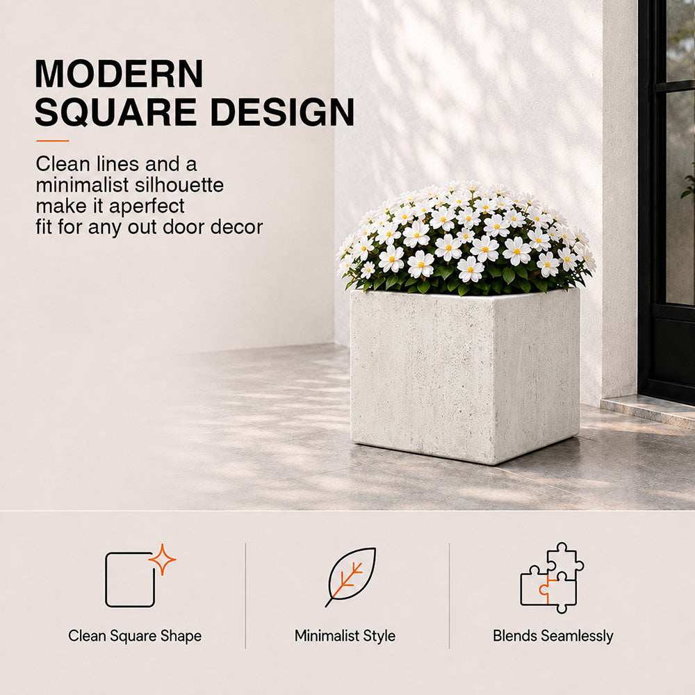 Herbora 21.5 in. Magnesium Oxide Planter Box for Indoor Outdoor Use