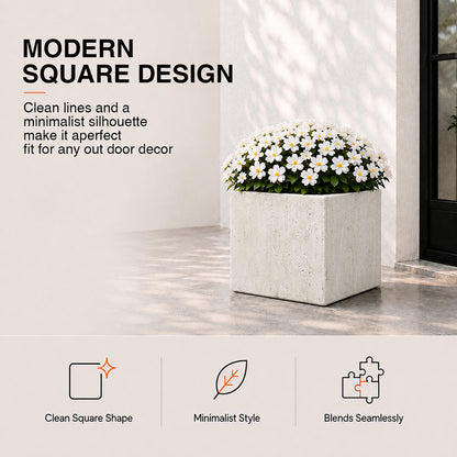Herbora 21.5 in. Magnesium Oxide Planter Box for Indoor Outdoor Use