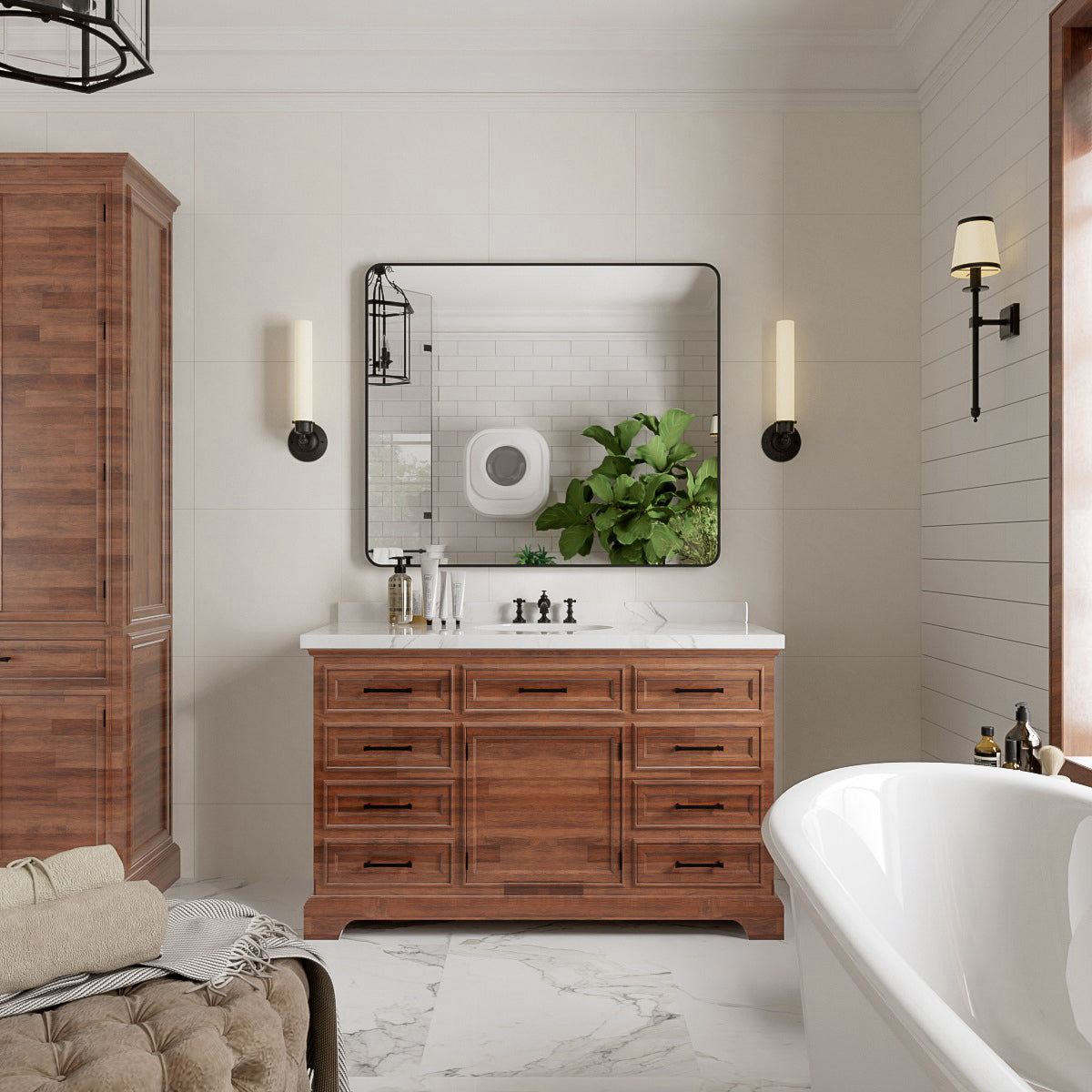 Niveal STRE Series Rectangular Framed Wall Bathroom Vanity Mirror 9_79f59f0c-172f-46b6-a785-8b83ff01233b