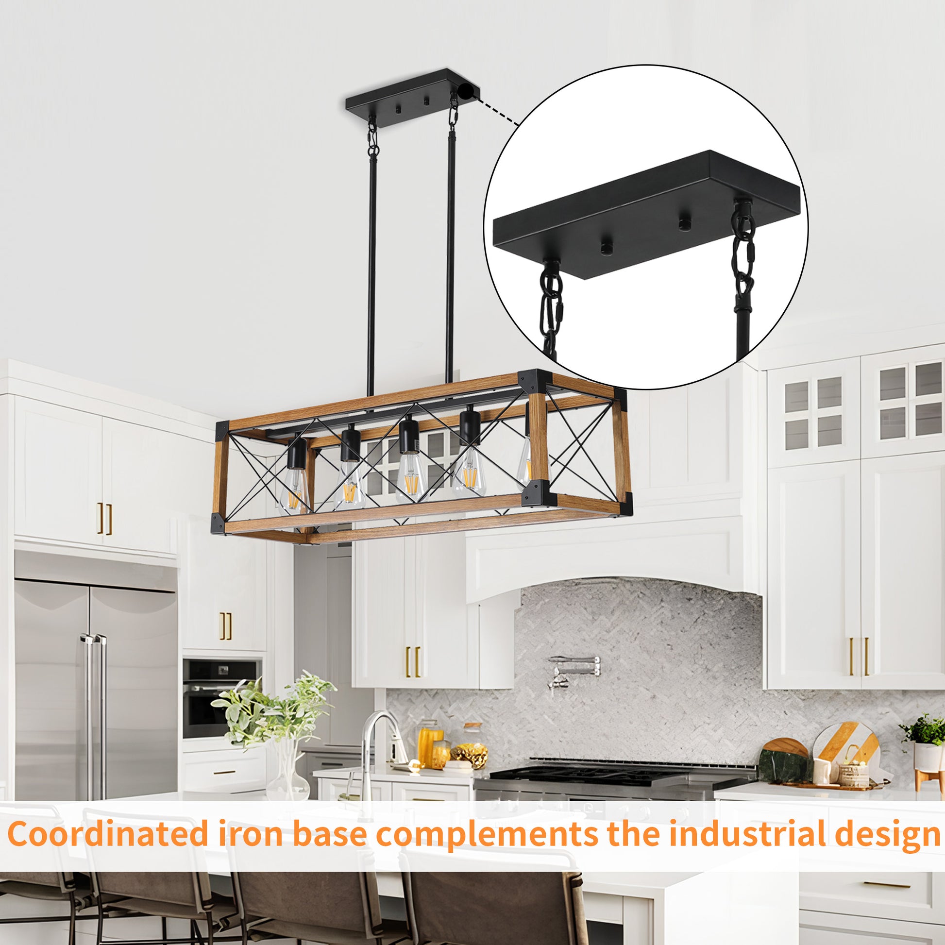 Taimei Solace 32 in. 5-Light Industrial Farmhouse Rectangle Pendant Light 9_7d8e690c-2408-4eaa-87bd-07e6ab4f9b43