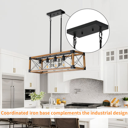 Taimei Solace 32 in. 5-Light Industrial Farmhouse Rectangle Pendant Light 9_7d8e690c-2408-4eaa-87bd-07e6ab4f9b43
