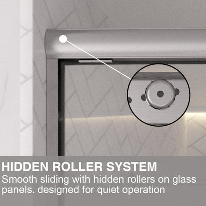 Shine 60 in. W x 56 in. H Semi-Frameless Sliding Tub Door with 1/4 in. Clear Tempered Glass 9_88c3a047-382f-4bdf-a2c8-ac8e676894df