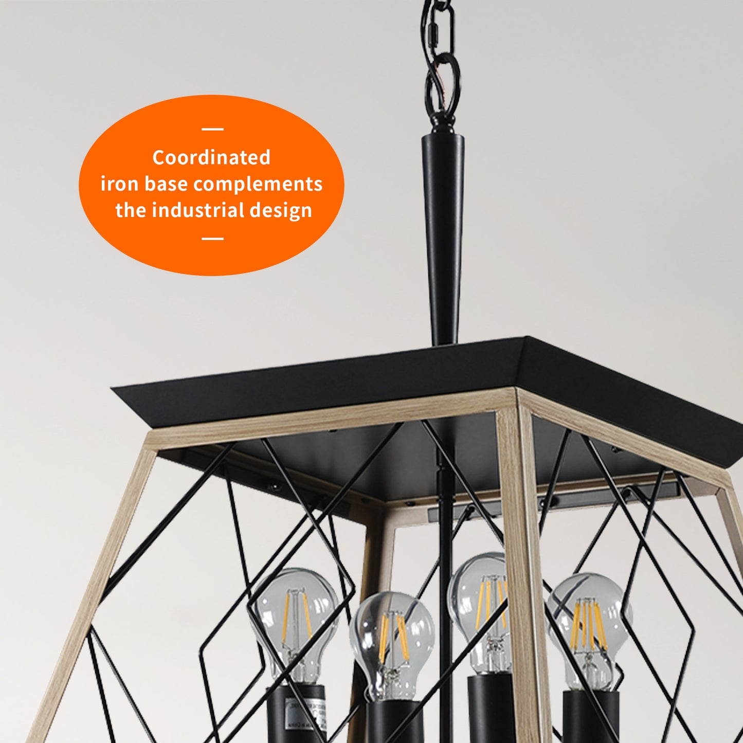 Taimei Vesper 16 in. 4-Light & Rustica 5-Light Farmhouse Industrial Chandelier Light 9_8cd3f87b-4350-4417-bce0-c163a821d472