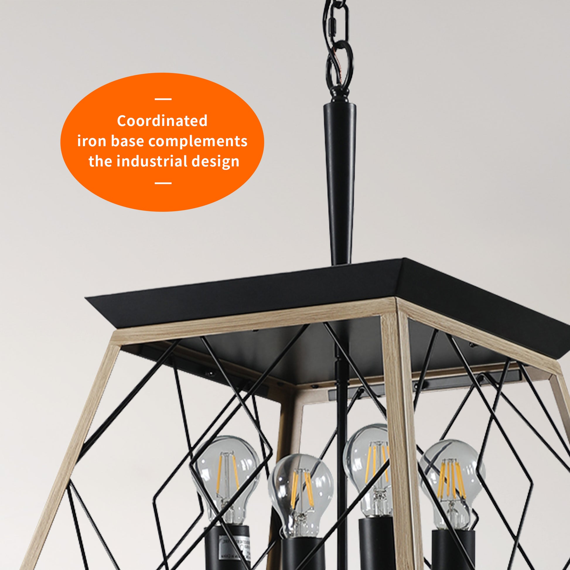 Taimei Vesper 16 in. 4-Light & Rustica 5-Light Farmhouse Industrial Chandelier Light 9_8cd3f87b-4350-4417-bce0-c163a821d472