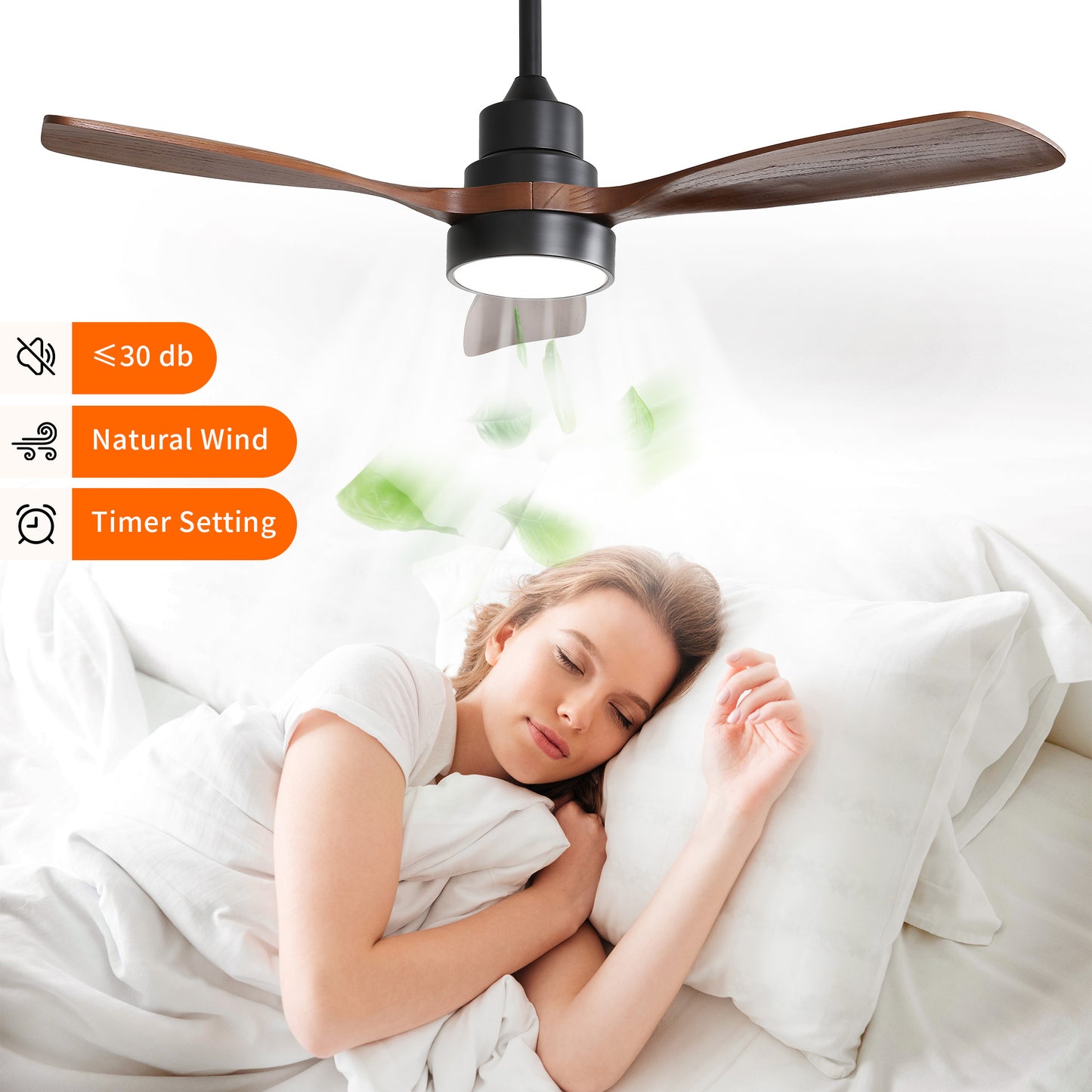 Taimei Auris 48 in. Downrod Standard Ceiling Fan with Integrated LED with Remote Included 3-Reversible Blades