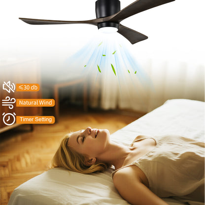 Taimei Stela 52 in. Flush Mount Standard Ceiling Fan with Dimmable LED with Remote Included DC Motor 9_9a5c2e73-9507-4b34-a84c-f7bd643c87cc