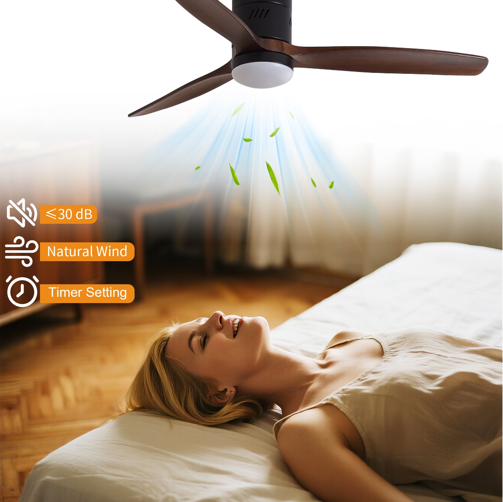 Taimei Ryme 52 in. Flush Mount Ceiling Fan with Light and Remote, DC Motor, Reversible 9_a2ca183b-18a7-49e1-a26f-fc7fa143a580
