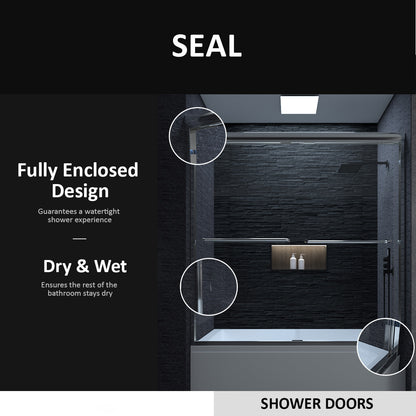 Niveal Ruhr 60 in. W x 56 in. H Sliding Semi Frameless Tub Door with Clear Glass 9_a4d503ff-b834-4eb3-b678-5f59f7bc9a6a