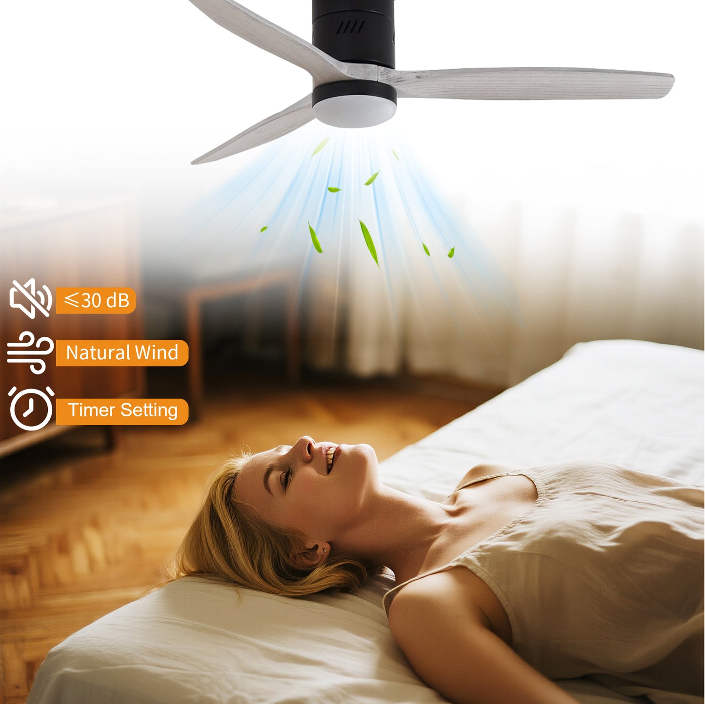 Taimei Ryme 52 in. Flush Mount Ceiling Fan with Light and Remote, DC Motor, Reversible 9_a7c18581-cb64-47ae-96c9-983d36dac232