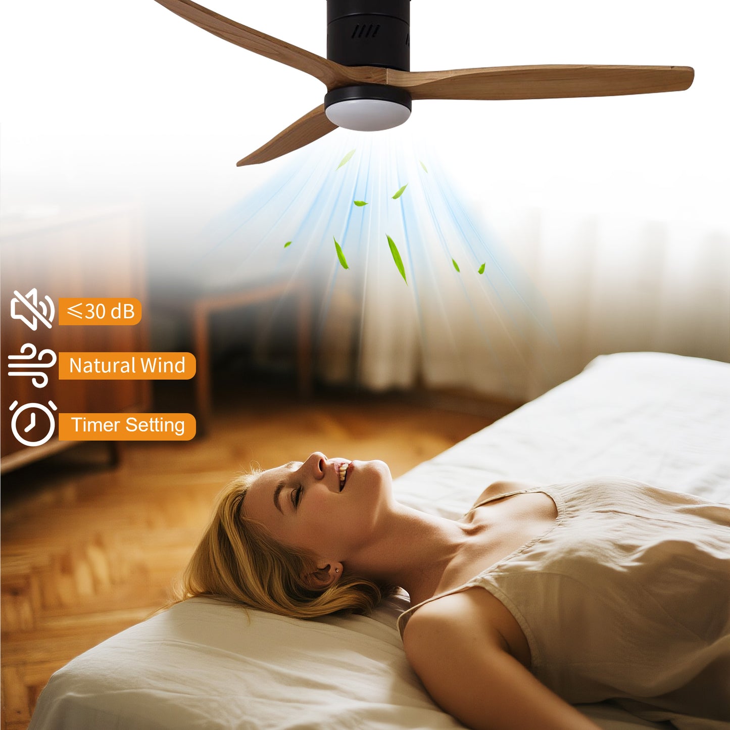 Taimei Ryme 52 in. Flush Mount Ceiling Fan with Light and Remote, DC Motor, Reversible 9_b0002810-270d-475e-91bd-7e4b3cd99d7f