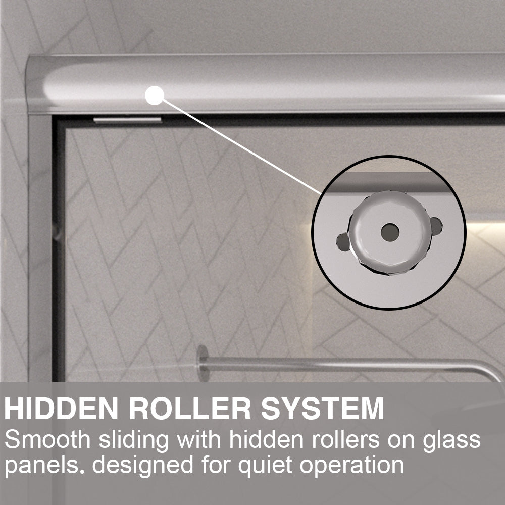 Shine 60 in. W x 56 in. H Semi-Frameless Sliding Tub Door with 1/4 in. Clear Tempered Glass 9_b7ac89fe-cef6-4a06-9934-c540d6c3ef43