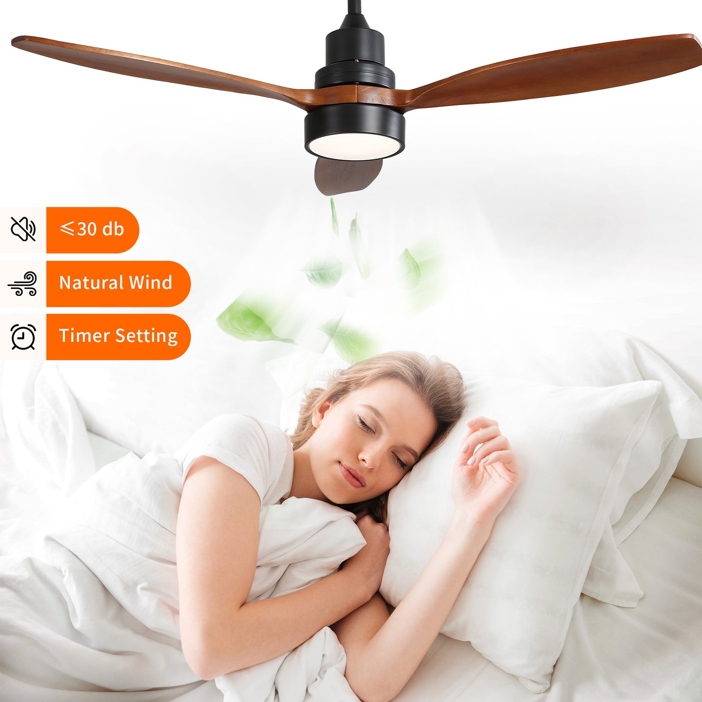 Taimei Selen 52 in. Downrod Standard Ceiling Fan with Integrated LED with Remote Included 3-Blade Reversible
