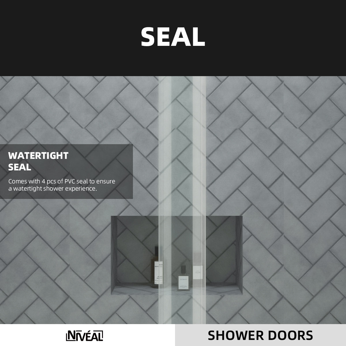 Niveal Koln 60 in. W x 72 in. H Sliding Semi-Frameless Shower Door with Clear Glass 9_bcc6c75e-2be2-4d3a-93a2-731f09f4440c