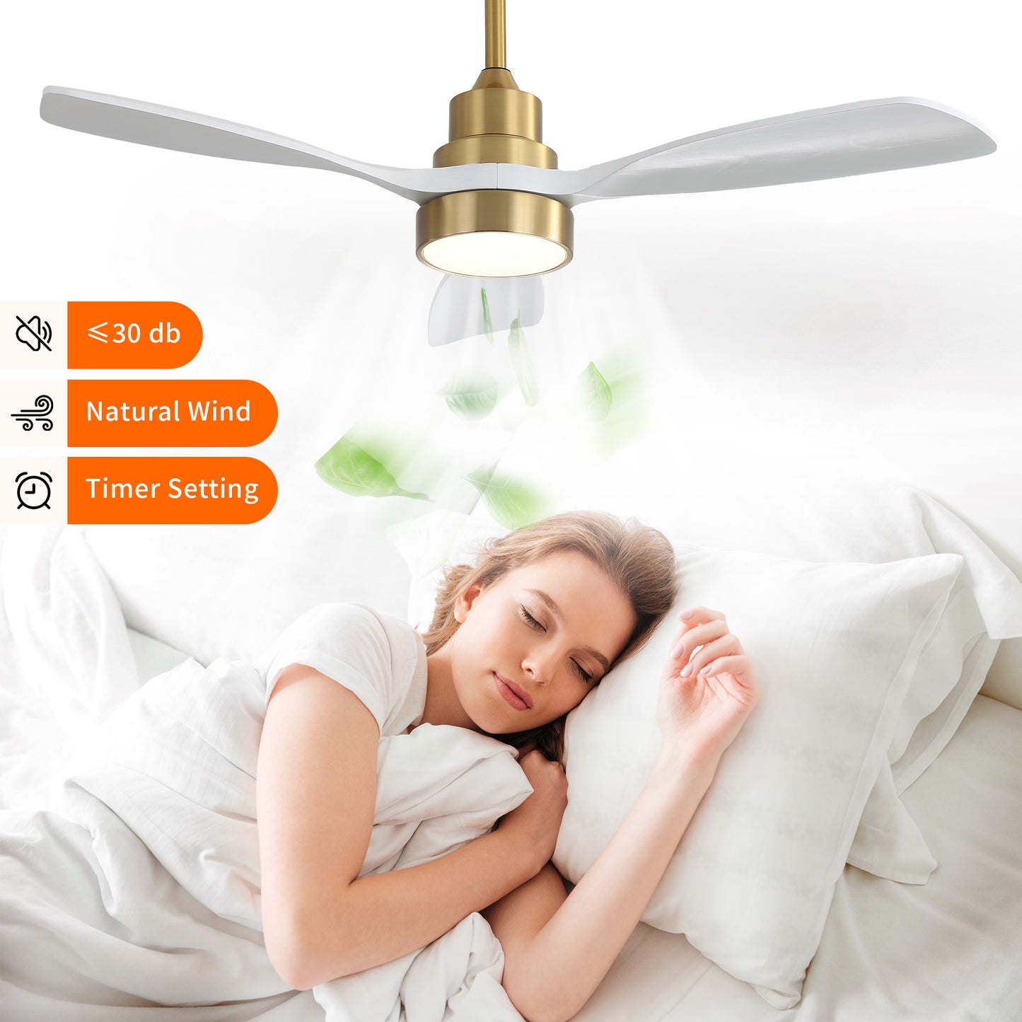 Taimei Auris 48 in. Downrod Standard Ceiling Fan with Integrated LED with Remote Included 3-Reversible Blades