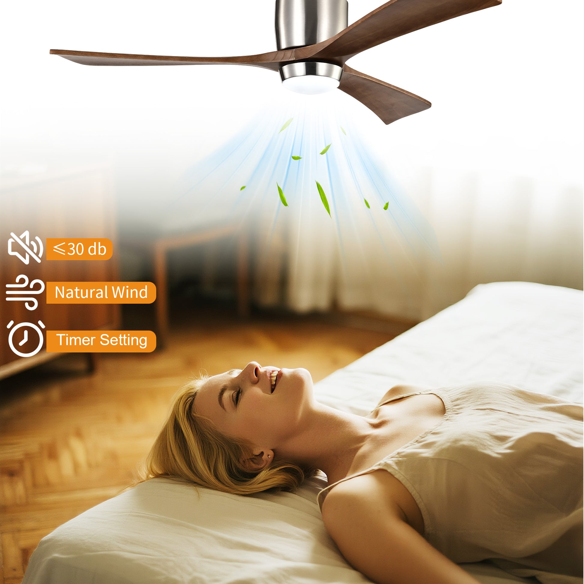 Taimei Stela 52 in. Flush Mount Standard Ceiling Fan with Dimmable LED with Remote Included DC Motor 9_c2b02175-d060-4c3e-bf20-f6afffc92cdb